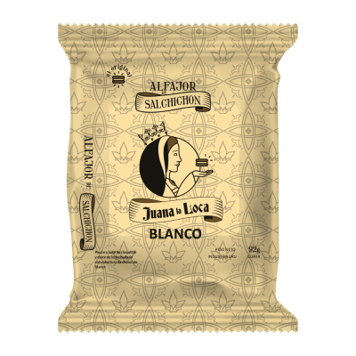 Alfajor Salchichón Juana La loca Blanco